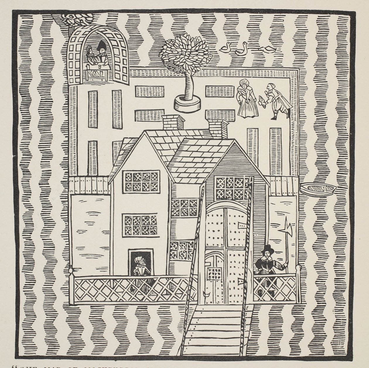 Kopio Mockbeggar Hallin kartasta, jossa hänen tilanteensa avarassa maassa kutsutaan minne tahansa, n. 1633, Ballad of Roxborough tekijältä English School
