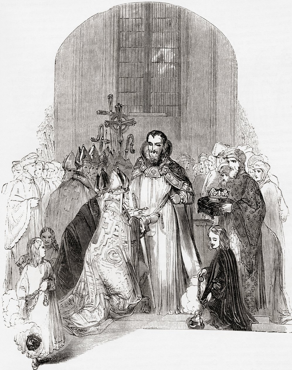 Henrik IV:n kruunajaiset, Vanhasta Englannista: A Pictorial Museum, pub. 1847 tekijältä English School