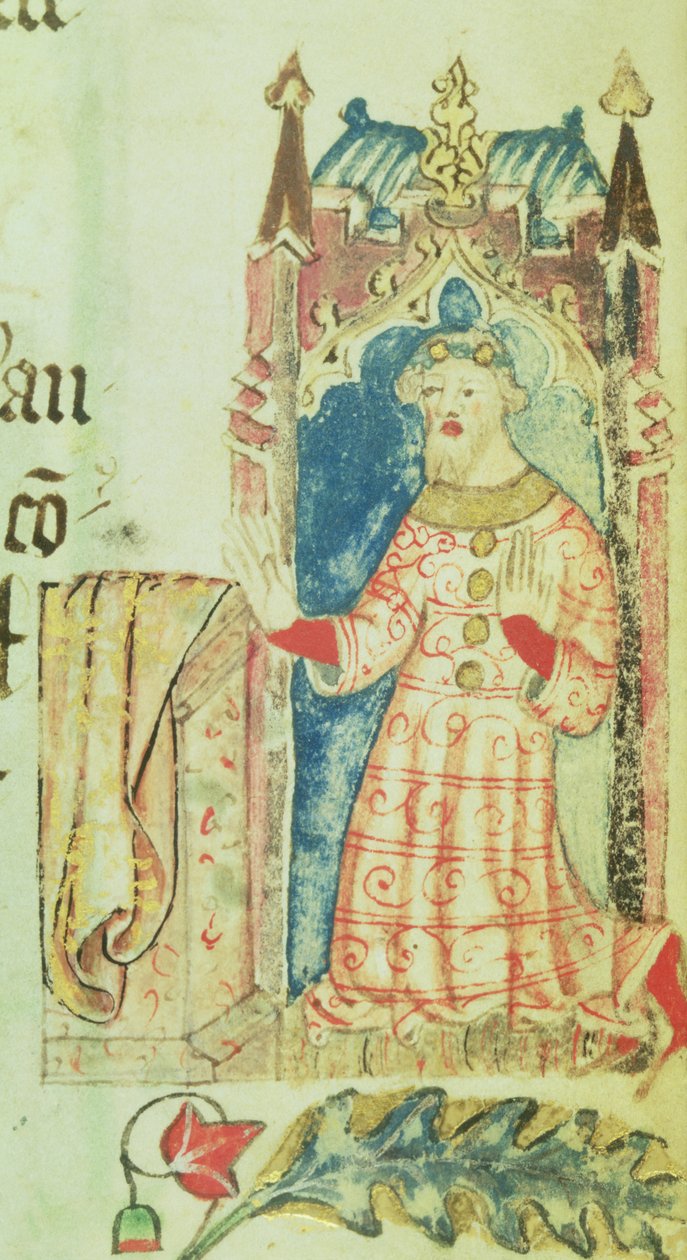 Cott Nero D VII f.7 Muotokuva John of Gauntista, Lancasterin herttuasta, Benefactors Book of St. Alban