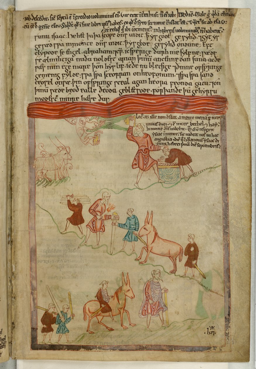 Puuvilla Claudius B. IV f.38, Genesis. Tarina matkasta "Vanhasta englantilaisesta Hexateuchista" (vellum) tekijältä English School