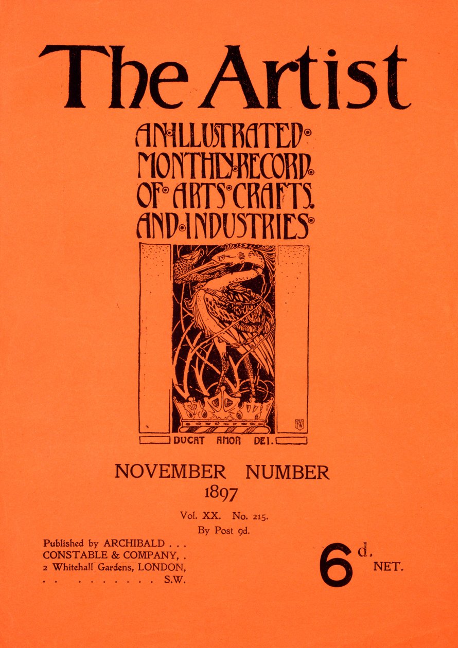 The Artist Magazine -lehden kansi, marraskuu 1897 (painettu paperi) tekijältä English School