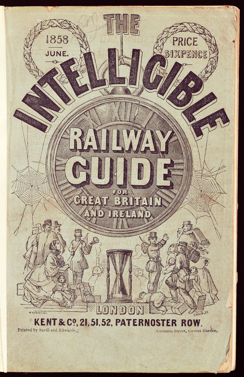The Intelligible Railway Guide -lehden kansi, kesäkuu 1858 (painettu). tekijältä English School