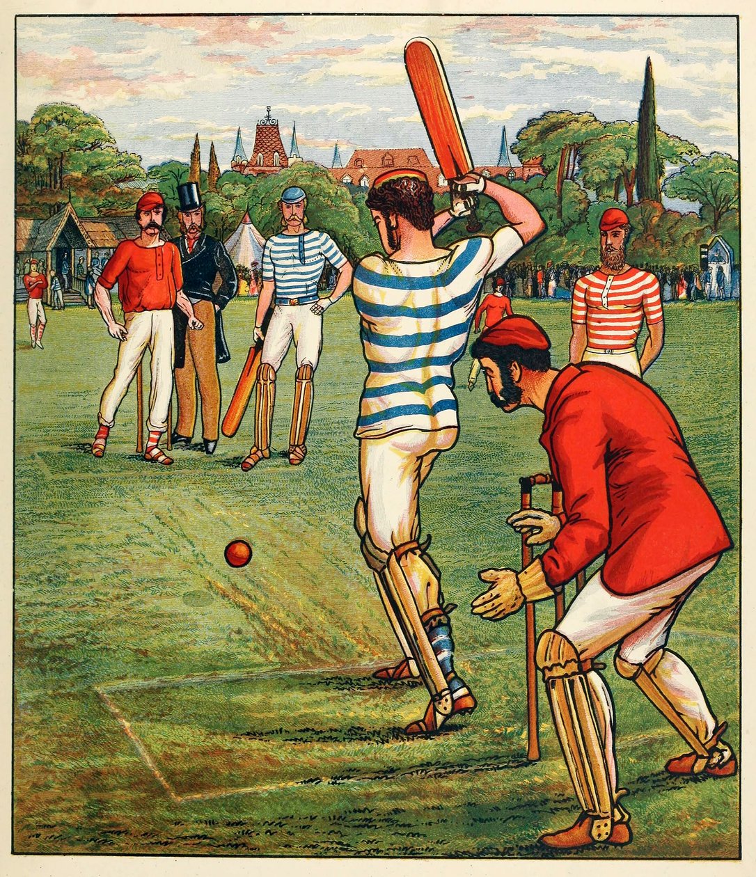 Kriketti, British Sports and Games, pub. C. 1880. tekijältä English School