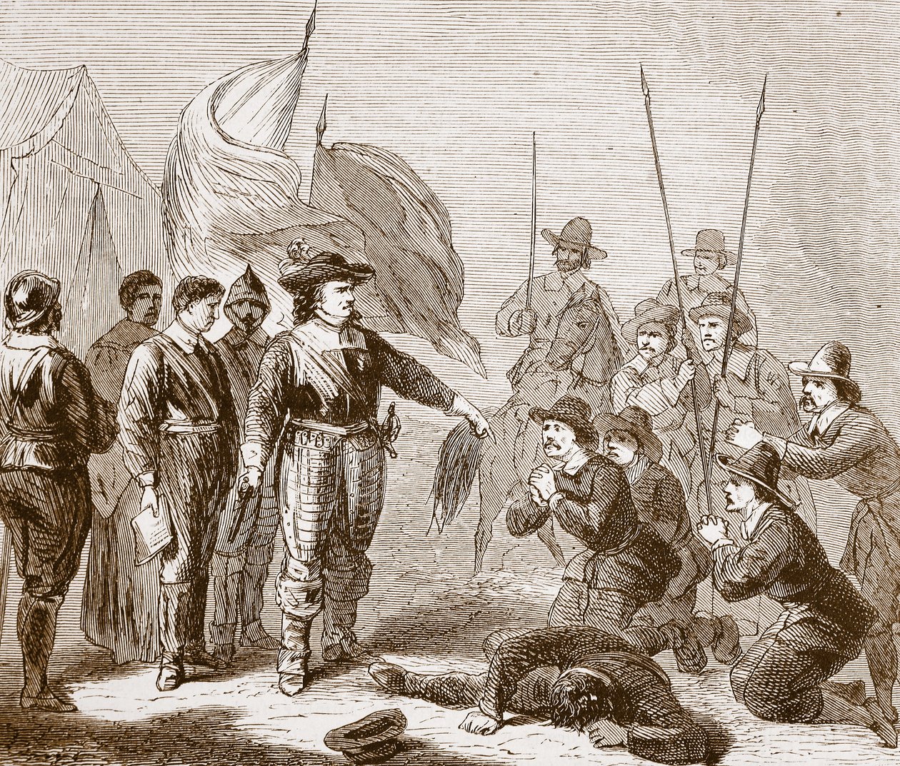 Cromwell tukahduttaa kapinan armeijassa, 1649 tekijältä English School