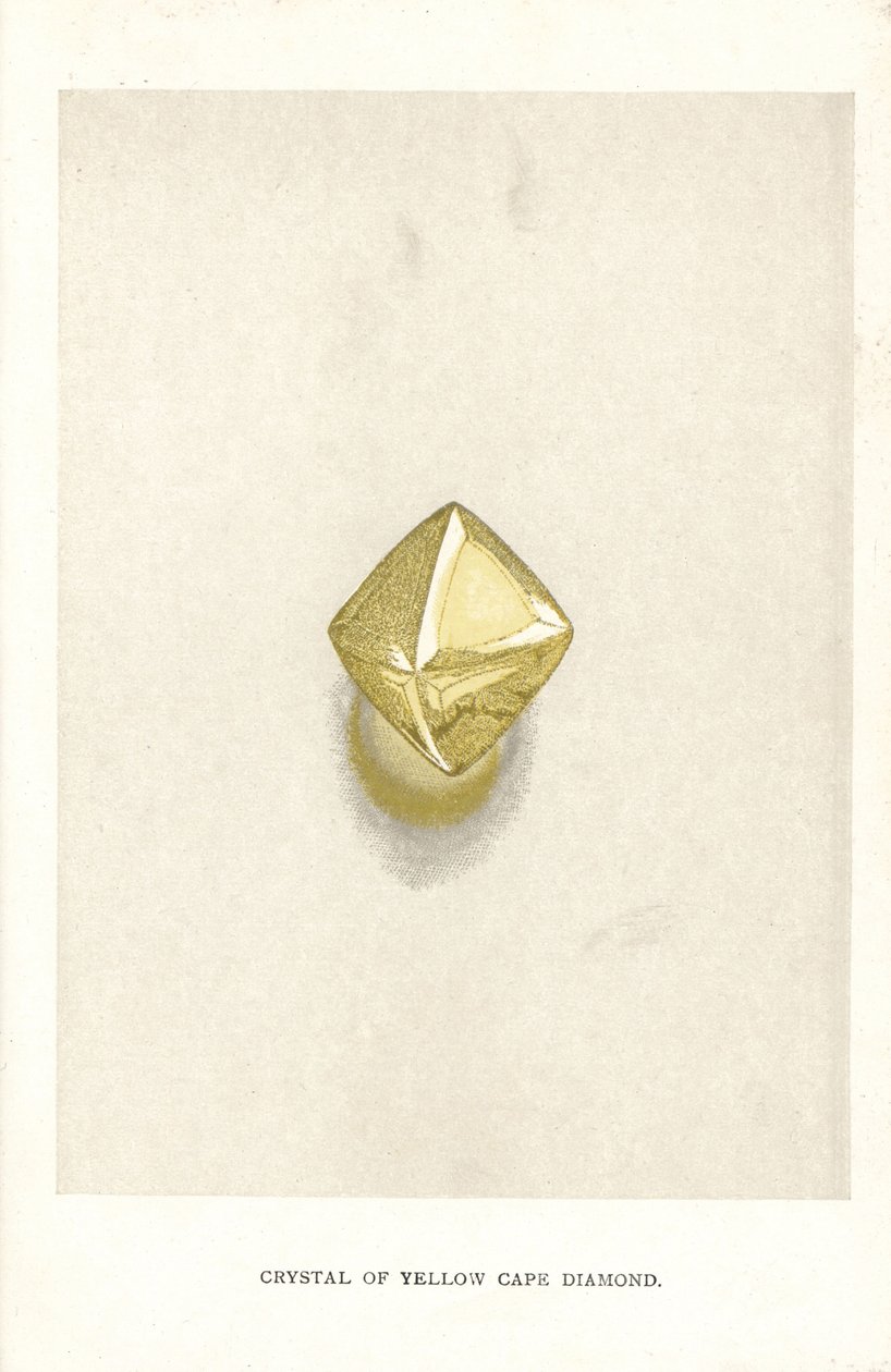 Crystal of Yellow Cape Diamond, Edwin Streeterin "Precious Stones and Gems" -kappaleesta Lontoo, George Bell & Sons tekijältä English School