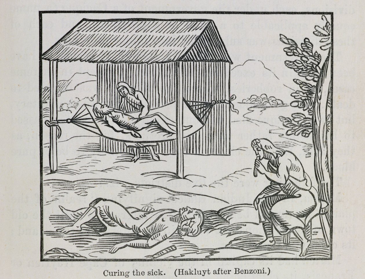 Curing the Sick, Samuel Hazardin teoksesta Santo Domingo Past and Present, pub.1873 (kaiverrus) tekijältä English School