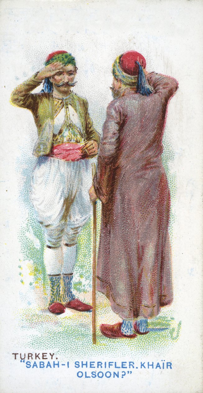 Tavanomainen tervehdys Turkissa, 1907 tekijältä English School