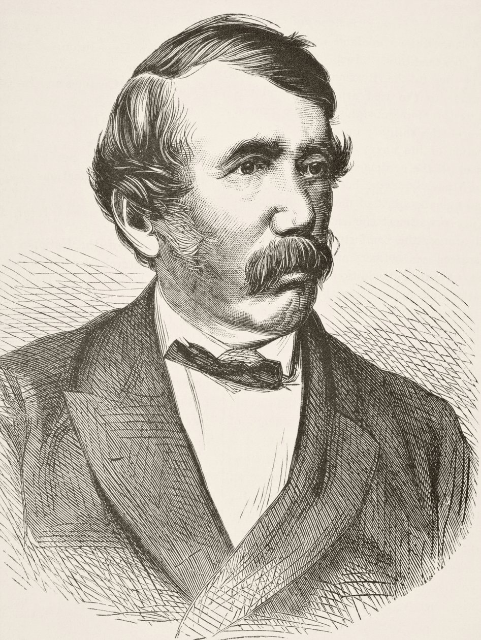 David Livingstone, William Hickman Smith Aubreyn (1858-1916) teoksesta The National and Domestic History of England, julkaistu Lontoossa, noin 1890 tekijältä English School