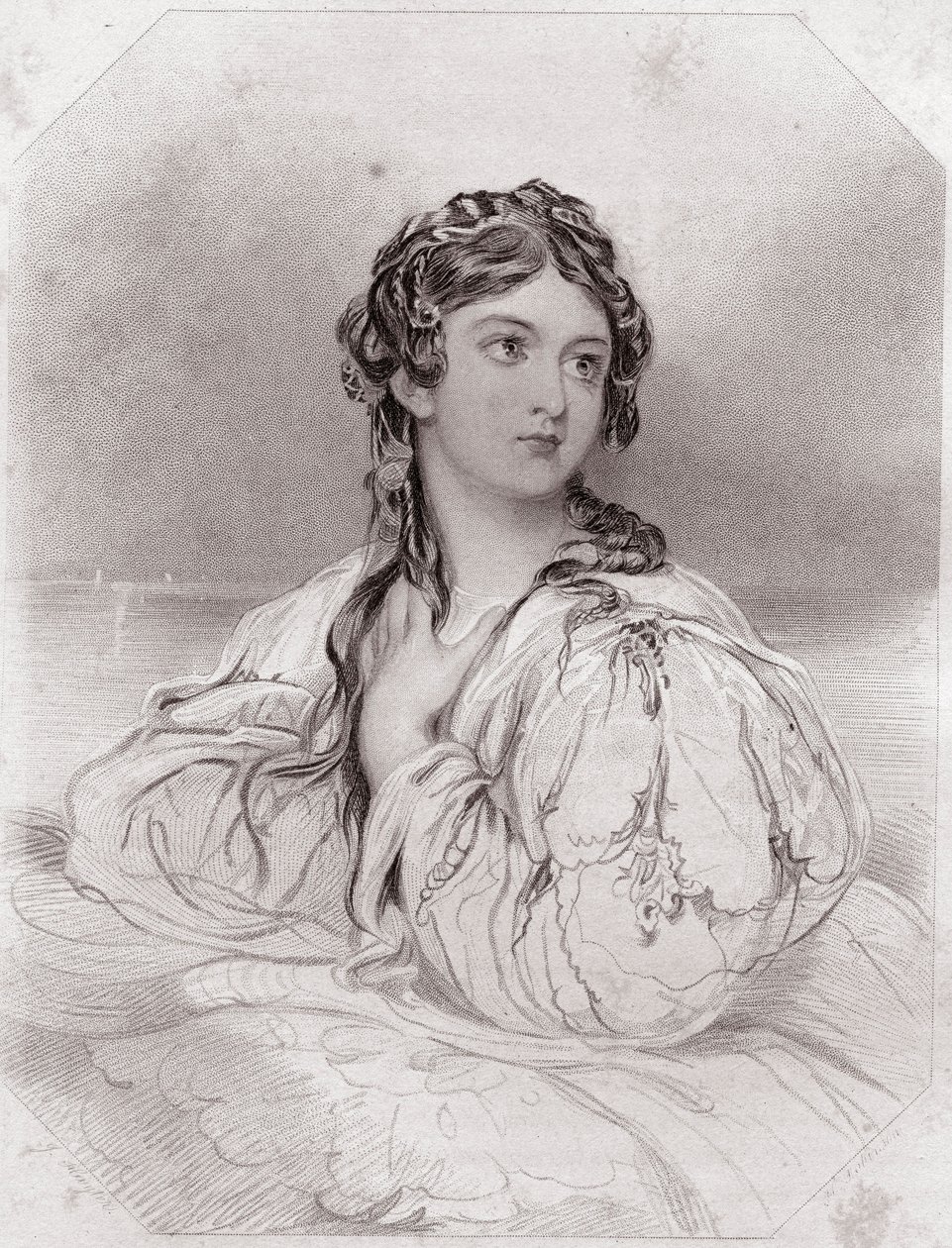 Desdemona näytelmästä Othello, "Shakespearen naisten galleria" tekijältä English School