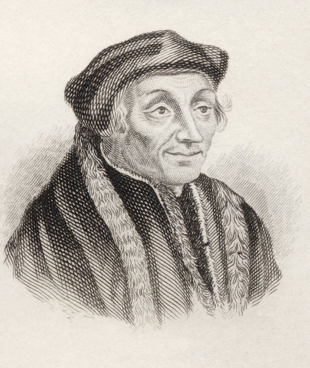 Desiderius Erasmus Roterodamus, "Crabbes Historical Dictionary" -sanakirjasta, julkaistu vuonna 1825 (litho) tekijältä English School