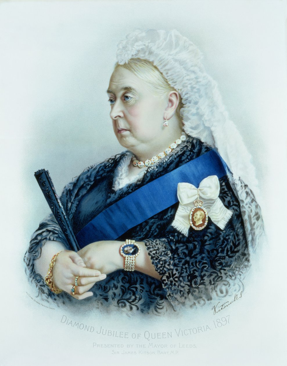 Kuningatar Victorian (1819-1901) timanttijuhlavuosi 1897 (väripainatus) tekijältä English School