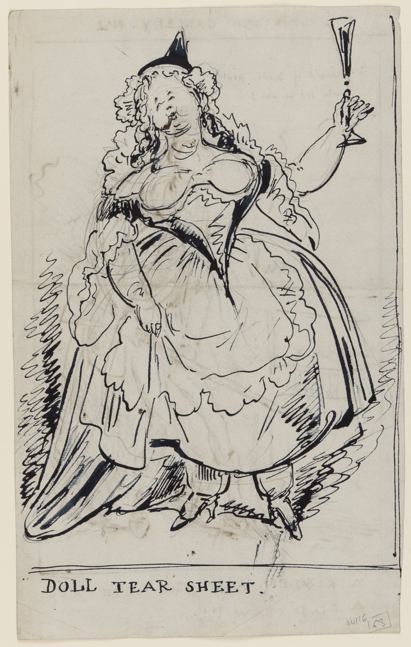 Doll Tear Sheet, n. 1825 (kynä ja muste paperille) tekijältä English School