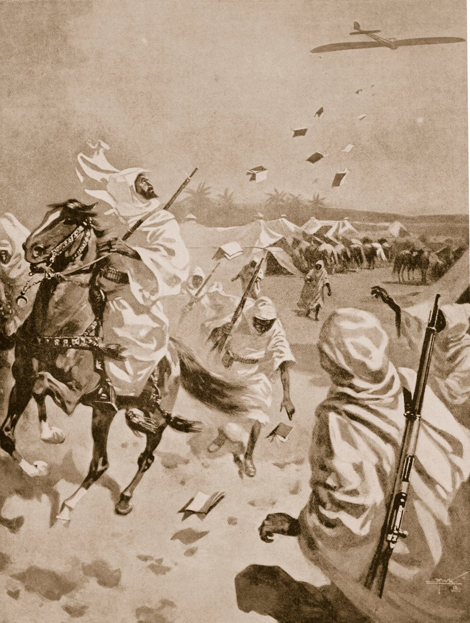 Pamflettien pudottaminen arabeista Italian ja Turkin sodan aikana 1911-12 tekijältä English School