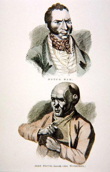 Hollantilaiset Sam ja John Smith, vuonna 1812 julkaistusta vedosta (värilitho) tekijältä English School