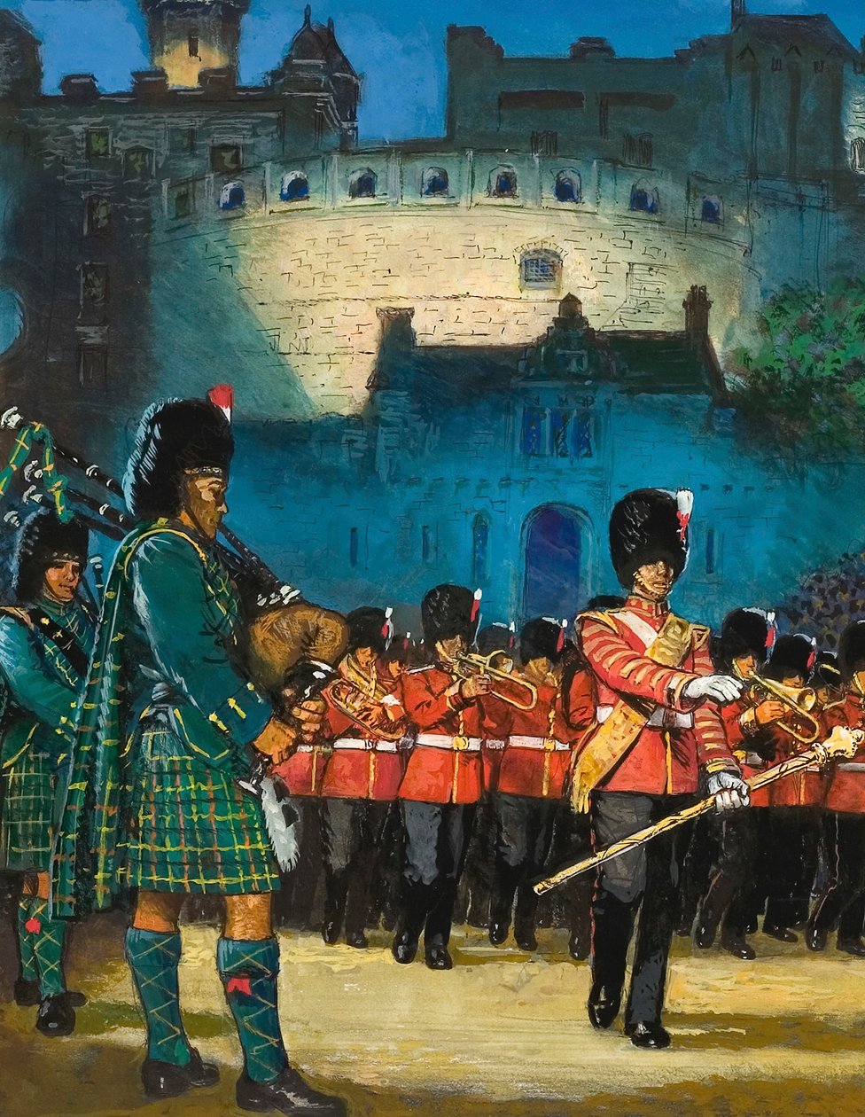 Edinburgh Tattoo (guassi paperille) tekijältä English School