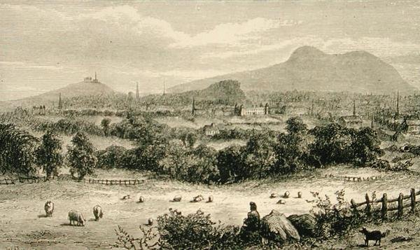 Edinburgh noin vuonna 1880, Religious Tract Societyn julkaisemasta "Scottish Pictures" -teoksesta. tekijältä English School
