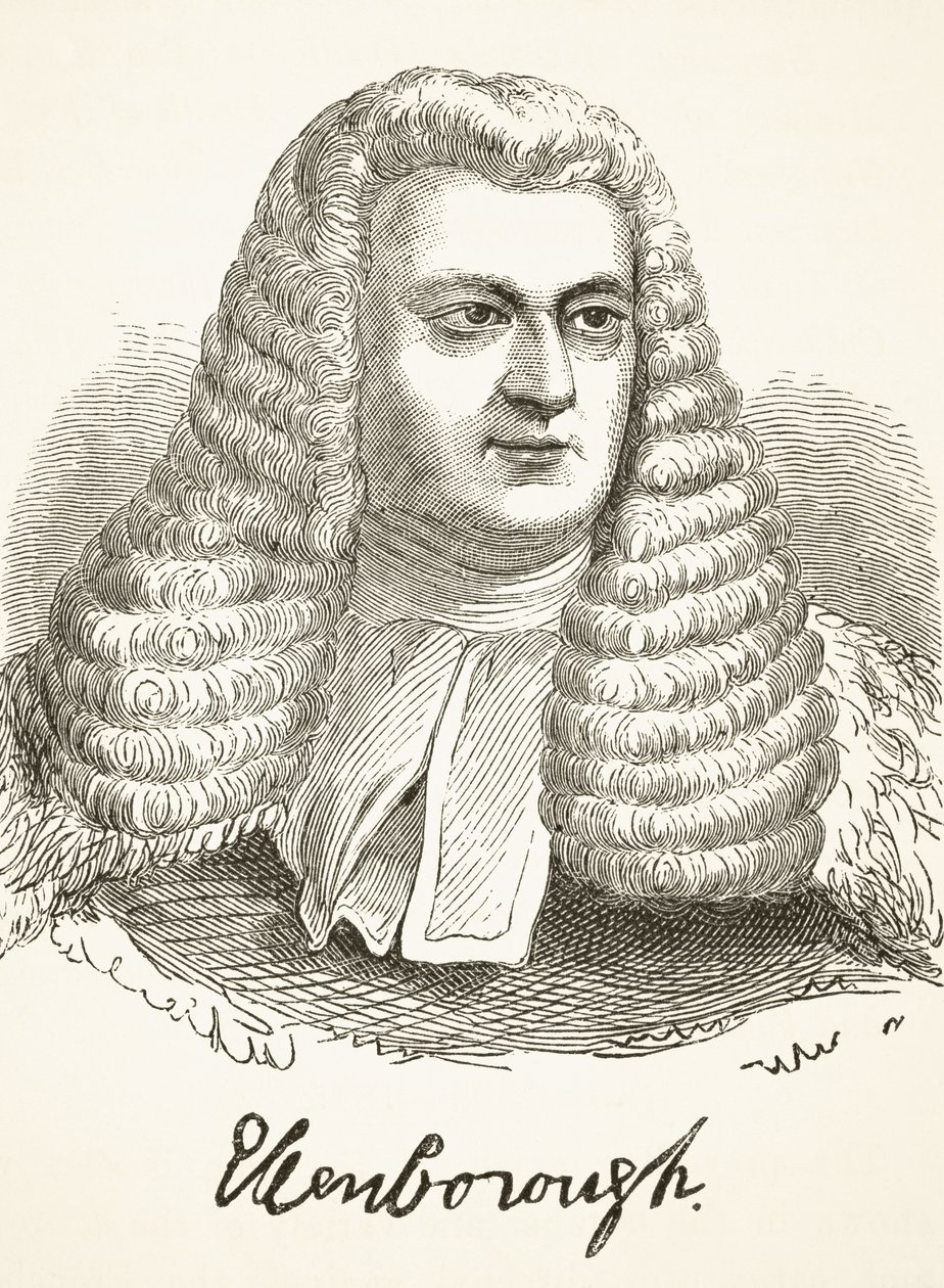 Edward Law, ensimmäinen paroni Ellenborough, William Hickman Smith Aubreyn (1858-1916) "The National and Domestic History of England" -julkaisusta Lontoossa, noin 1890. tekijältä English School