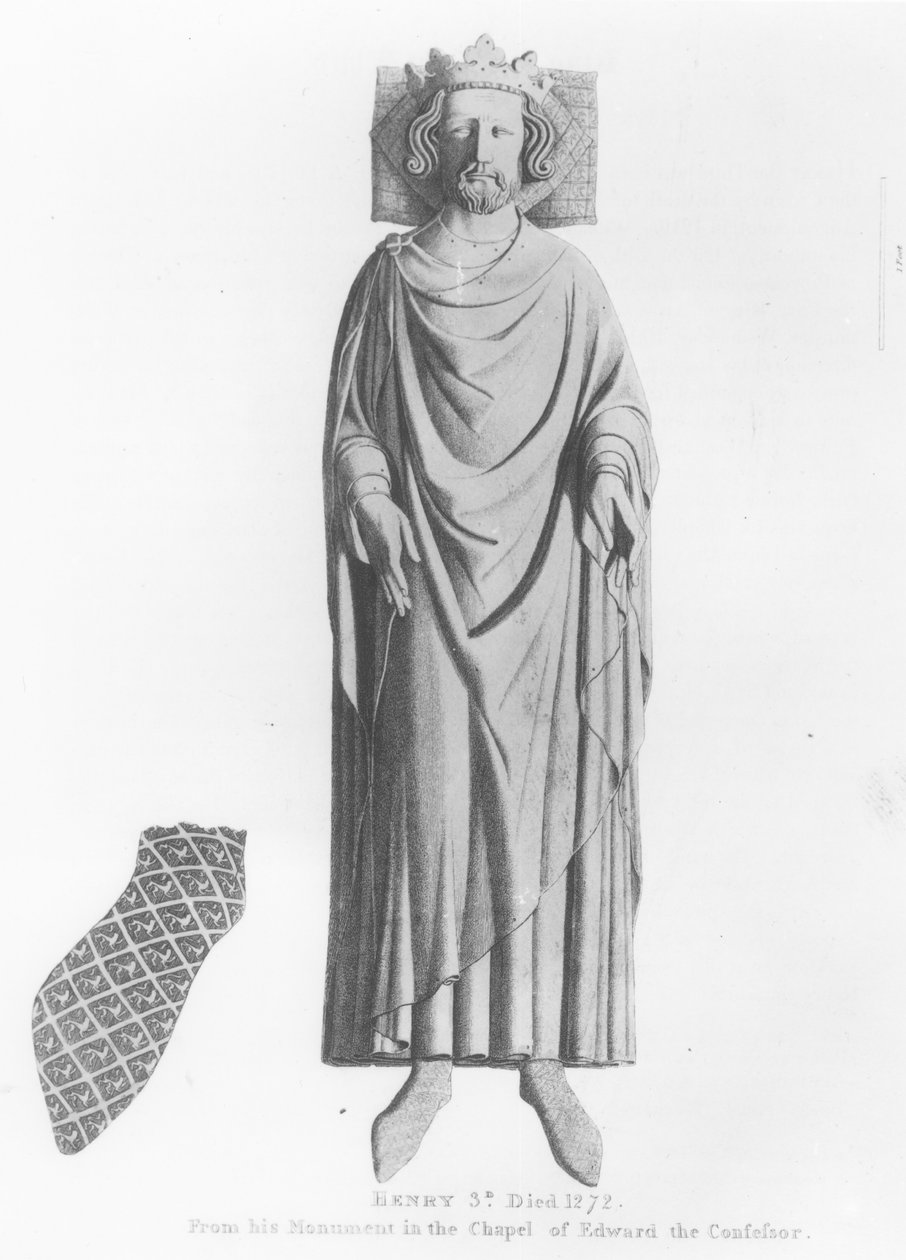 Kuningas Henrik III:n (1207–1272) kuva hänen muistomerkistänsä Edward Riittoijan kappelissa tekijältä English School
