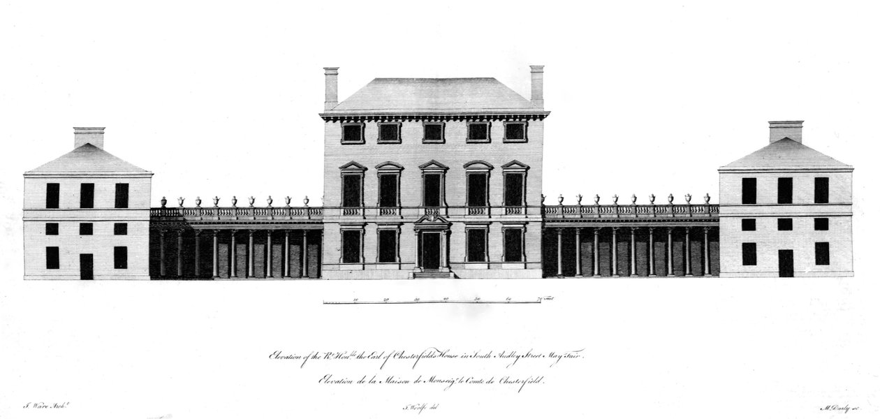 Rt:n korkeus Kunnioitettava Earl of Chesterfields House, 1767 tekijältä English School