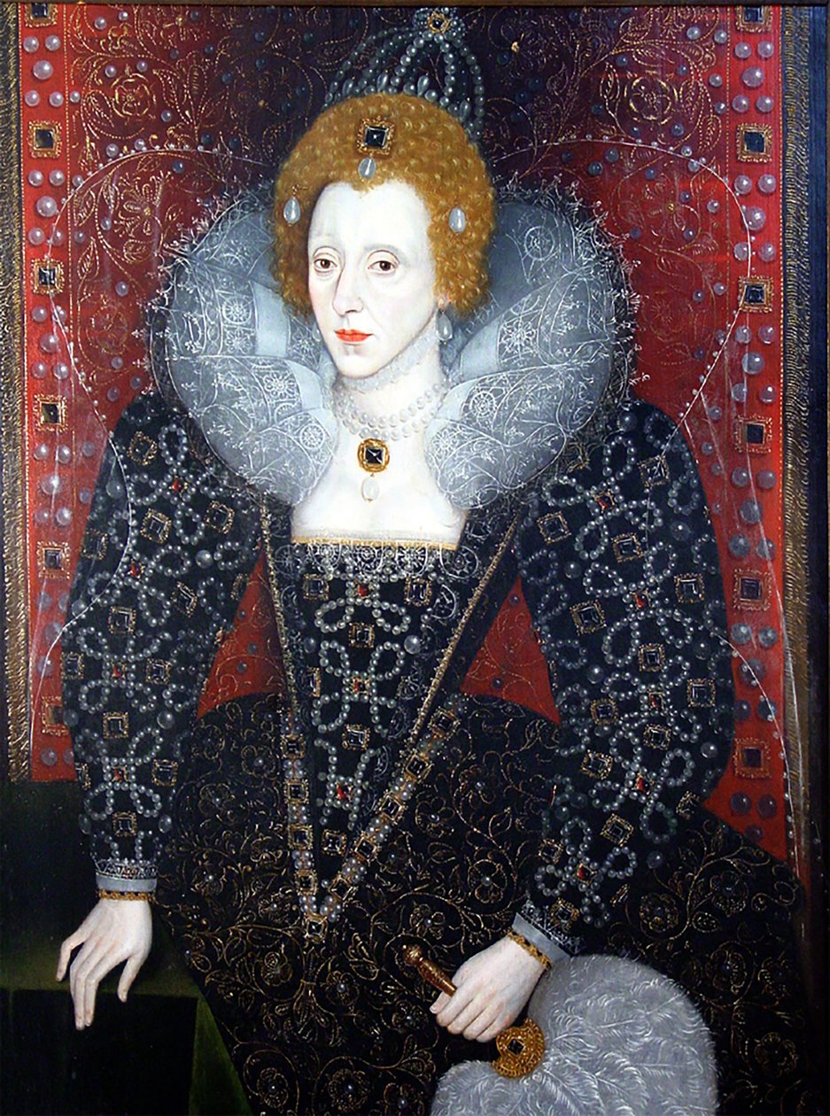 Elisabet I (1533-1603), noin 1590 (öljy paneelille). tekijältä English School