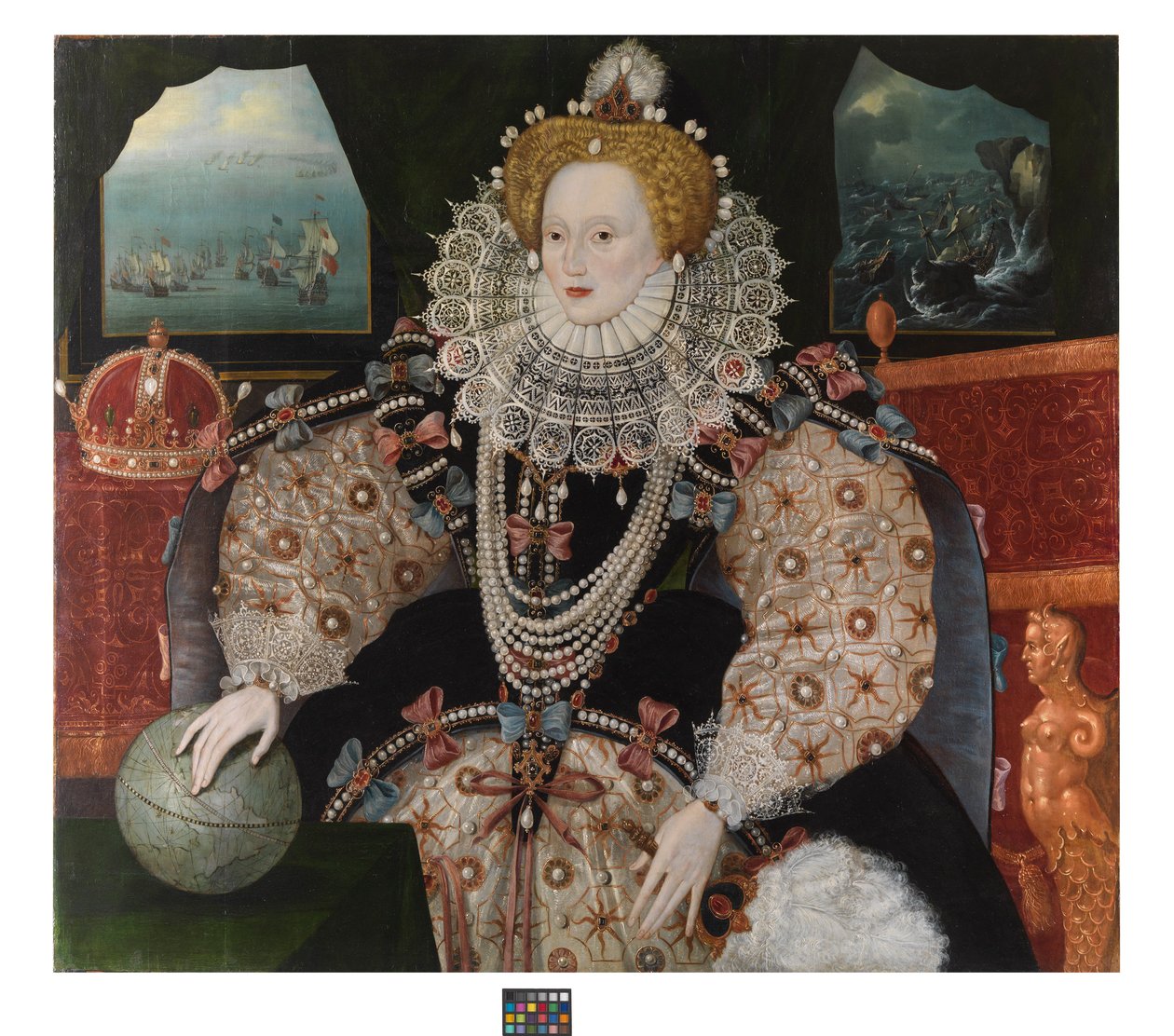 Elisabet I (Armadan muotokuva), noin 1588 (öljy tammipaneelille). tekijältä English School