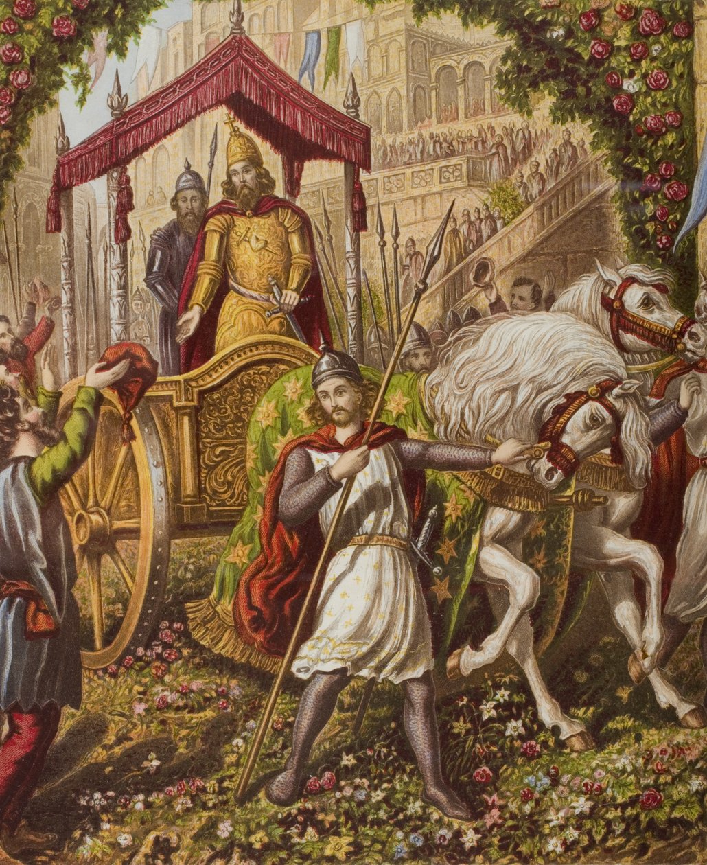 Emmanuelin toinen sisääntulo Mansouliin, kuvitus John Bunyanin (1628-88) teoksesta "Pyhä sota" tekijältä English School