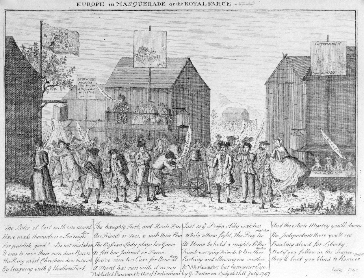 G. Fosterin Eurooppa naamioituessa tai kuninkaallinen farssi, 1747 tekijältä English School
