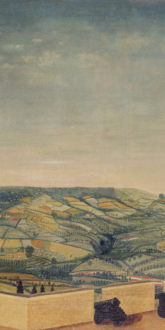 Laaja maisema nähtynä Rodborough Fortista, n. 1764 (öljy kankaalle) (65821:n yksityiskohta) tekijältä English School