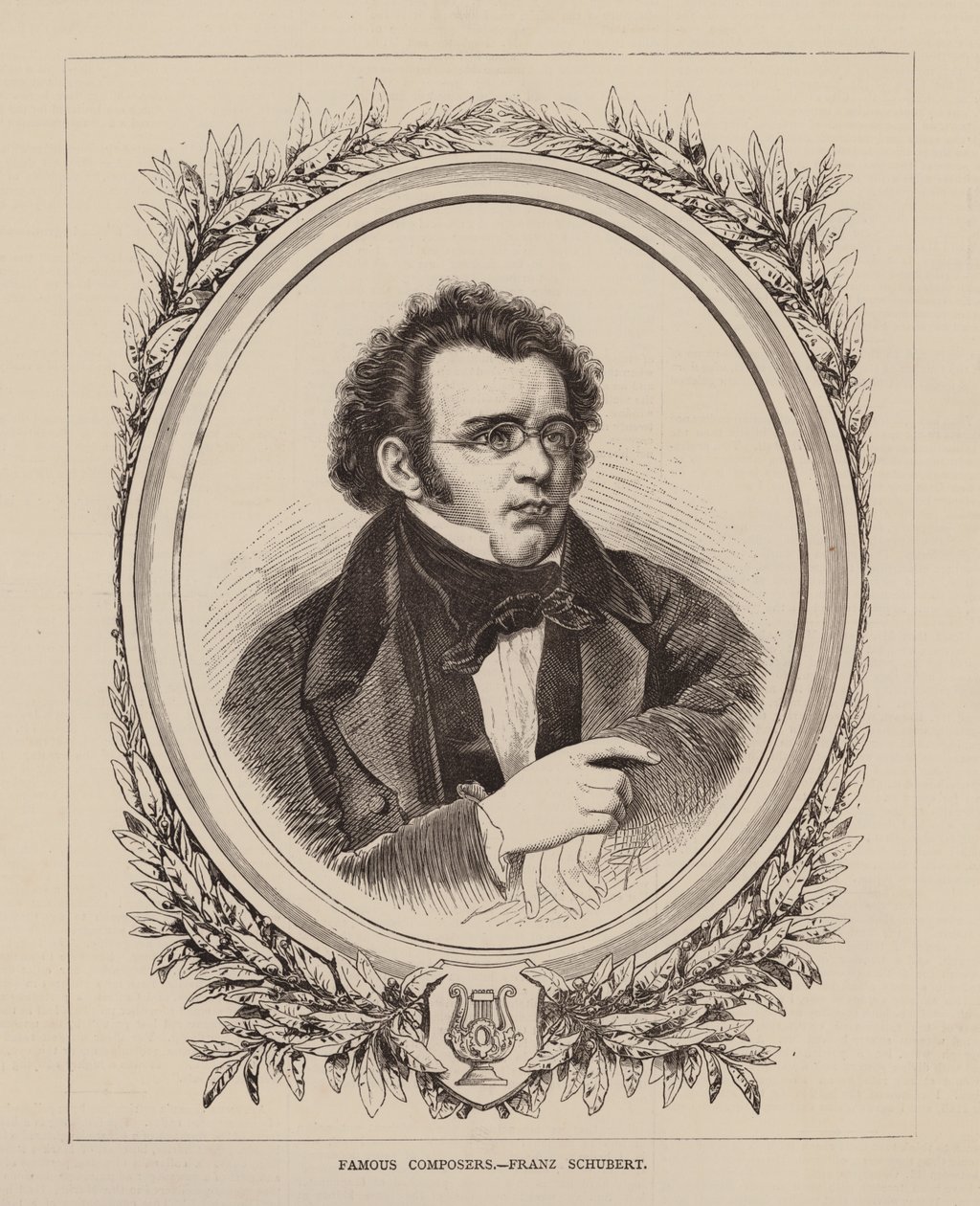 Kuuluisia säveltäjiä, Franz Schubert (kaiverrus) tekijältä English School