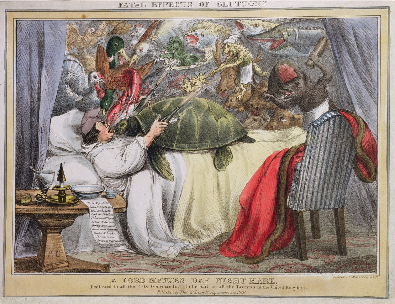 Ahmatin, Lord Mayors Day -yötamman, kohtalokkaat vaikutukset, julkaisija Thomas McLean (1788-1875) 1830 tekijältä English School