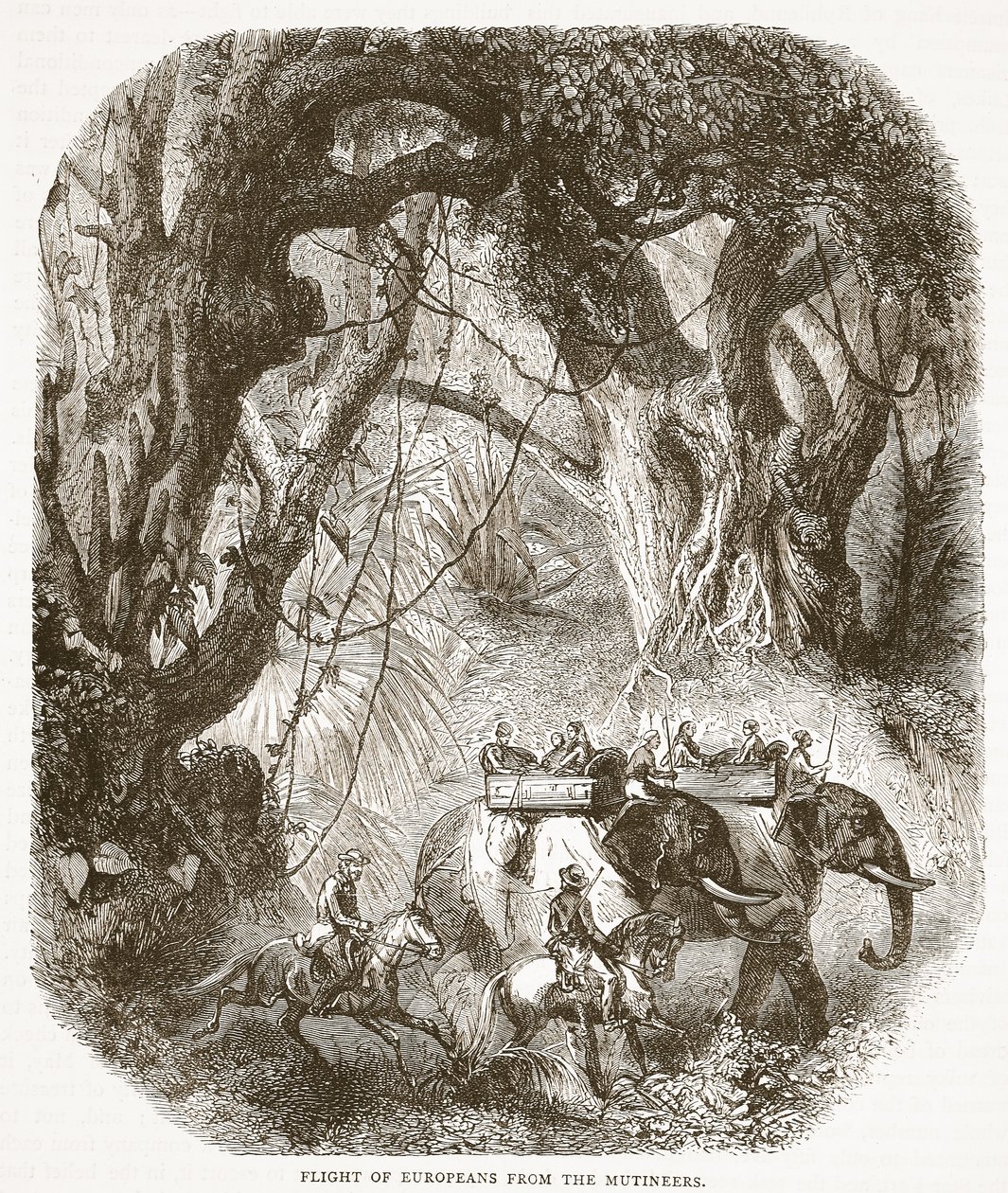 Eurooppalaisten lento kapinallisista, kuvitus Cassells Illustrated History of Englandista tekijältä English School