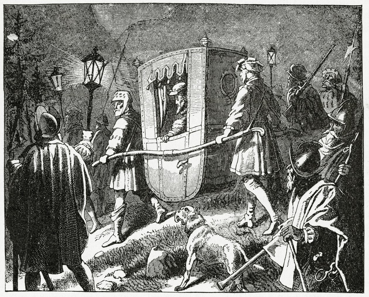 Keisari Kaarle V:n pako vuonna 1552 protestanttisista luterilaisista joukoista, joita johti Saksin vaaliruhtinas Maurice, 1882 tekijältä English School