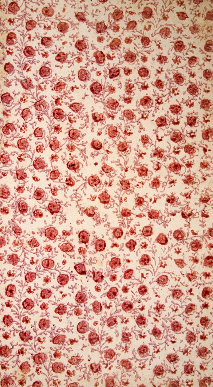 Floral Endpaper käsinvärinen kaiverrus. tekijältä English School