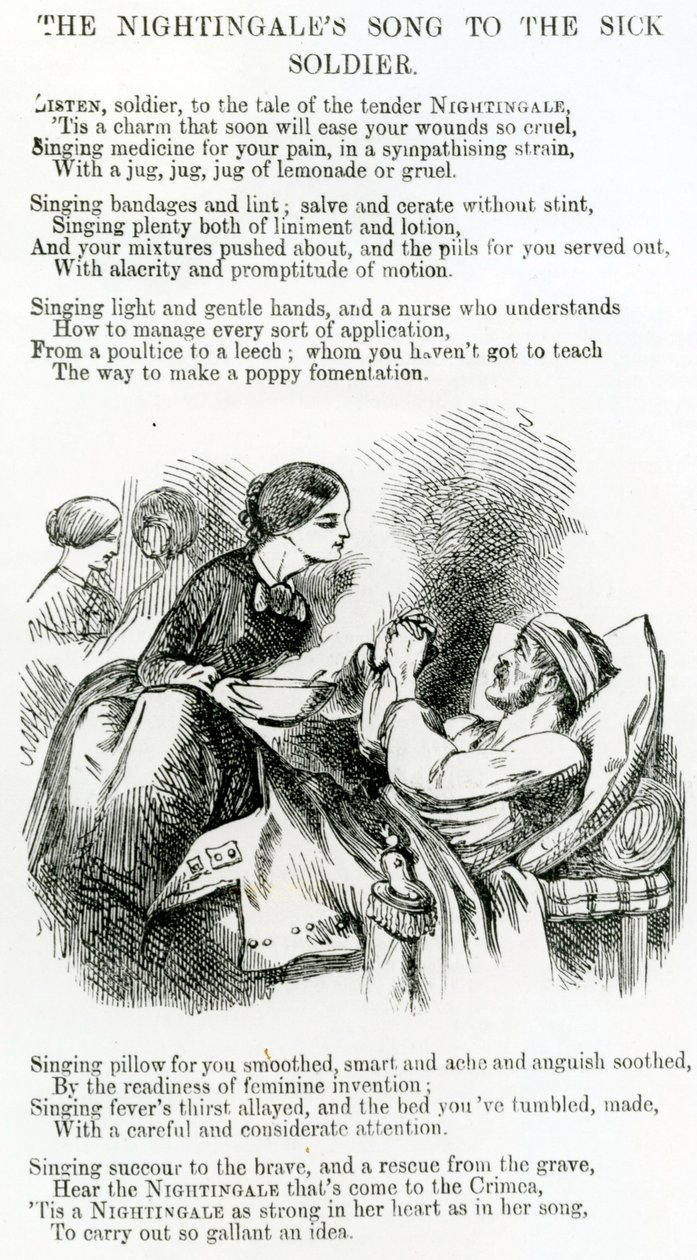 Florence Nightingale hoitamassa sairasta sotilasta Krimillä tekijältä English School