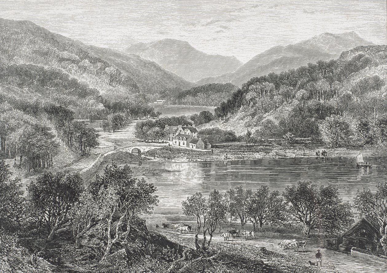 Flowerdale, Gairloch vuonna 1880, "Scottish Pictures" -julkaisusta, julkaissut Religious Tract Society, 1886 (kaiverrus) tekijältä English School
