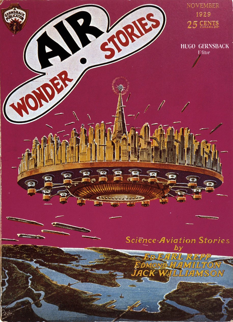 Lentävä lautanen - elokuvassa "" Air Wonder Stories", marraskuu 1929 tekijältä English School