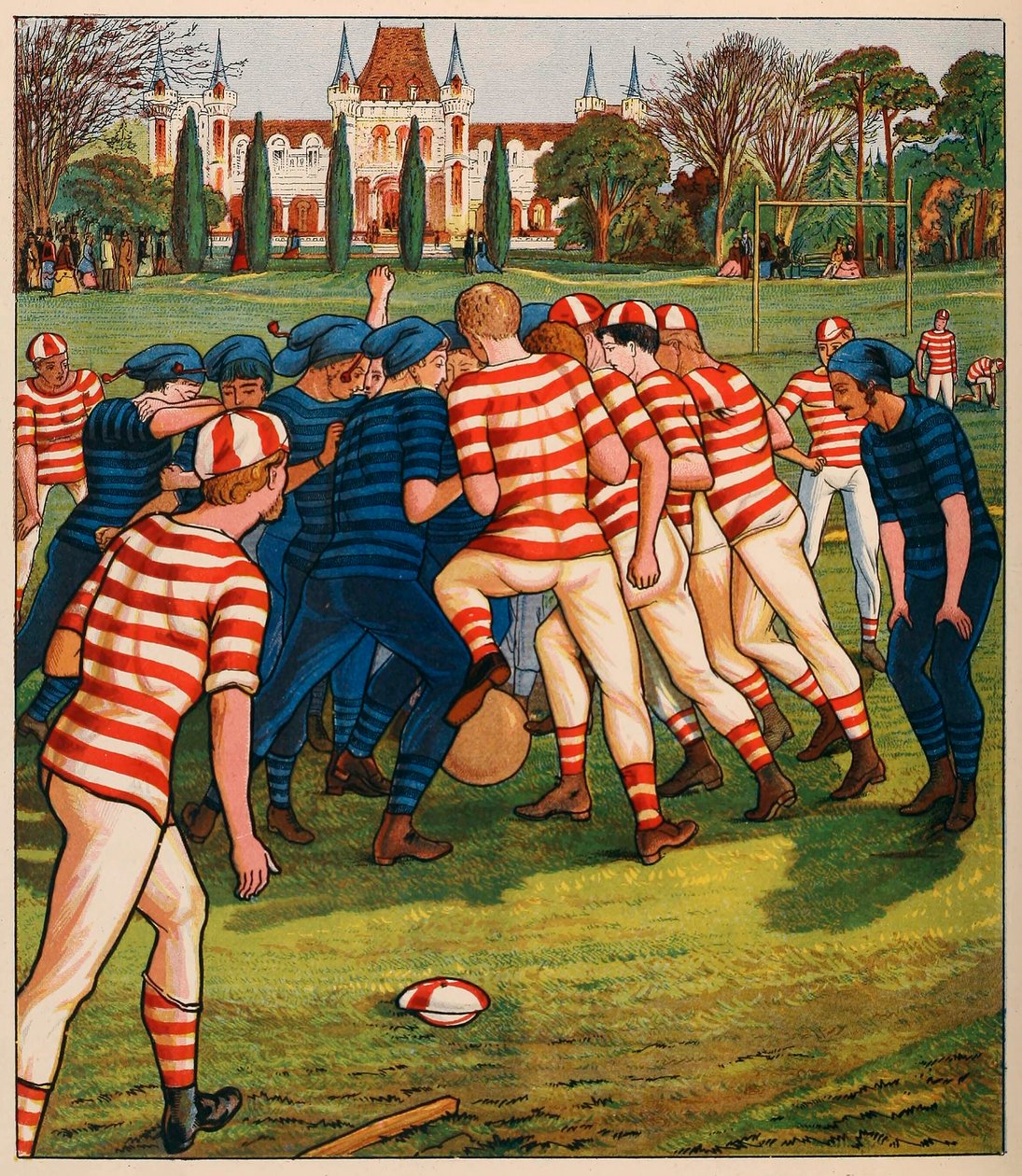 Jalkapallo, British Sports and Games -pubista. C. 1880. tekijältä English School