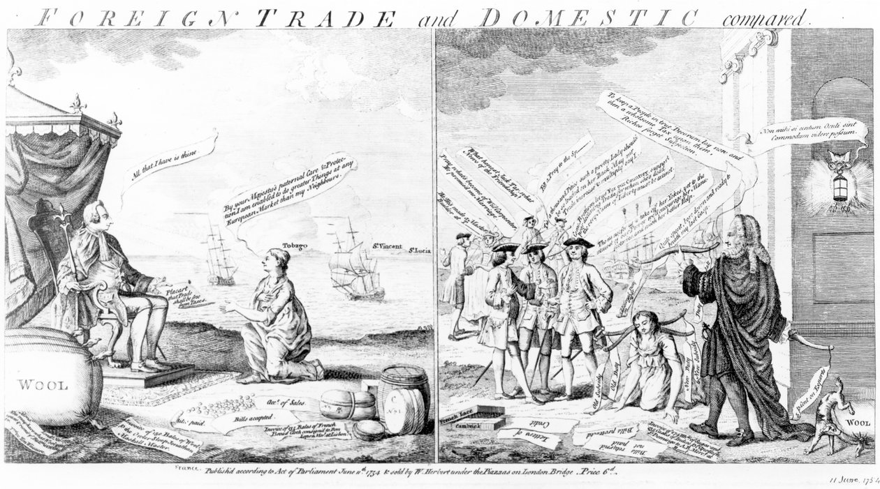 Ulkomaankauppa ja kotimaan vertailu, William Herbert, 1754 tekijältä English School