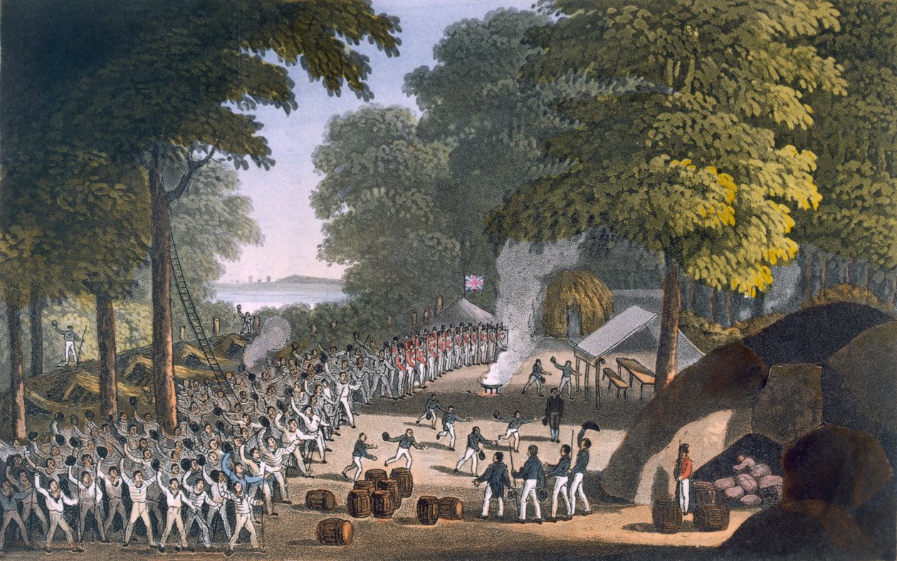 Fort Maxwell, 1820 (värillinen akvatinta) tekijältä English School
