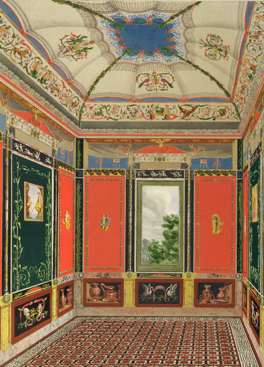 Freskokoriste Buckinghamin palatsin kesätalossa Ludwig Grunerin (1801-82) ja Anna Brownell Jamesonin (1794-1) teoksesta The Decorations of the Garden Pavilion in the Grounds of Buckingham Palace tekijältä English School