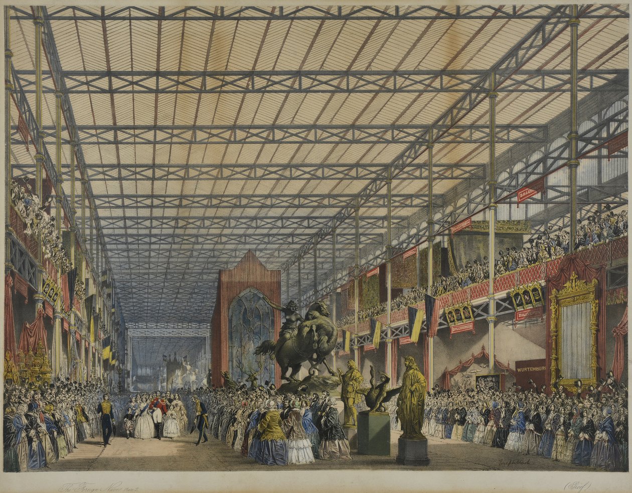 Teoksesta "Dickinsonin kattavat kuvat suuresta näyttelystä 1851", julkaistu 1854 The Foreign Nave, 1851 tekijältä English School