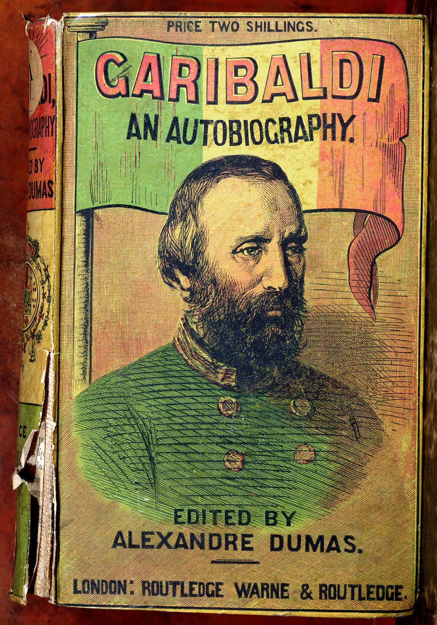 Lehden Garibaldi: An Autobiography etukansi, toimittanut Alexander Dumas (1802-70) 1860 tekijältä English School