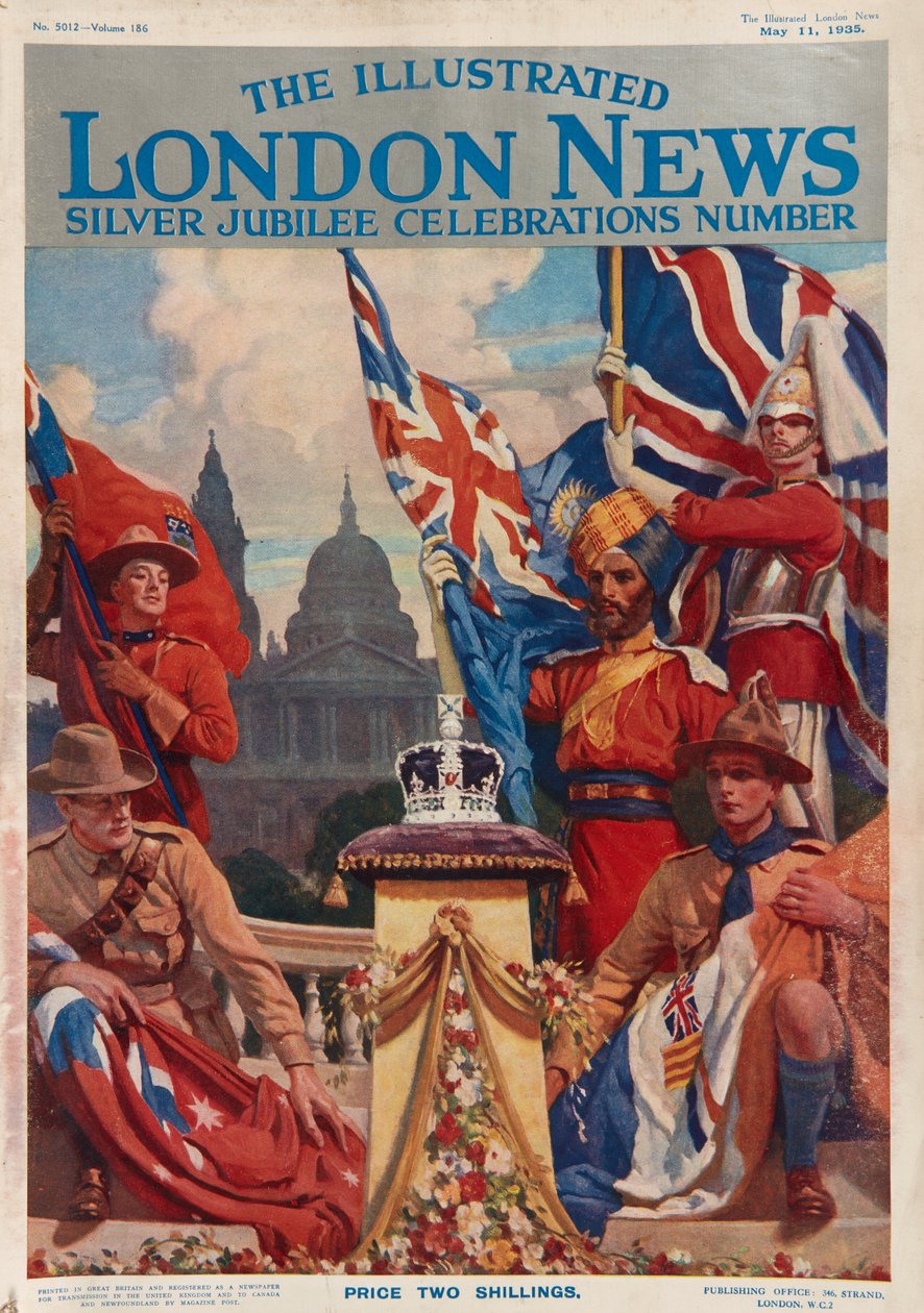 The Illustrated London News -lehden etukansi, hopeinen juhlanumero tekijältä English School