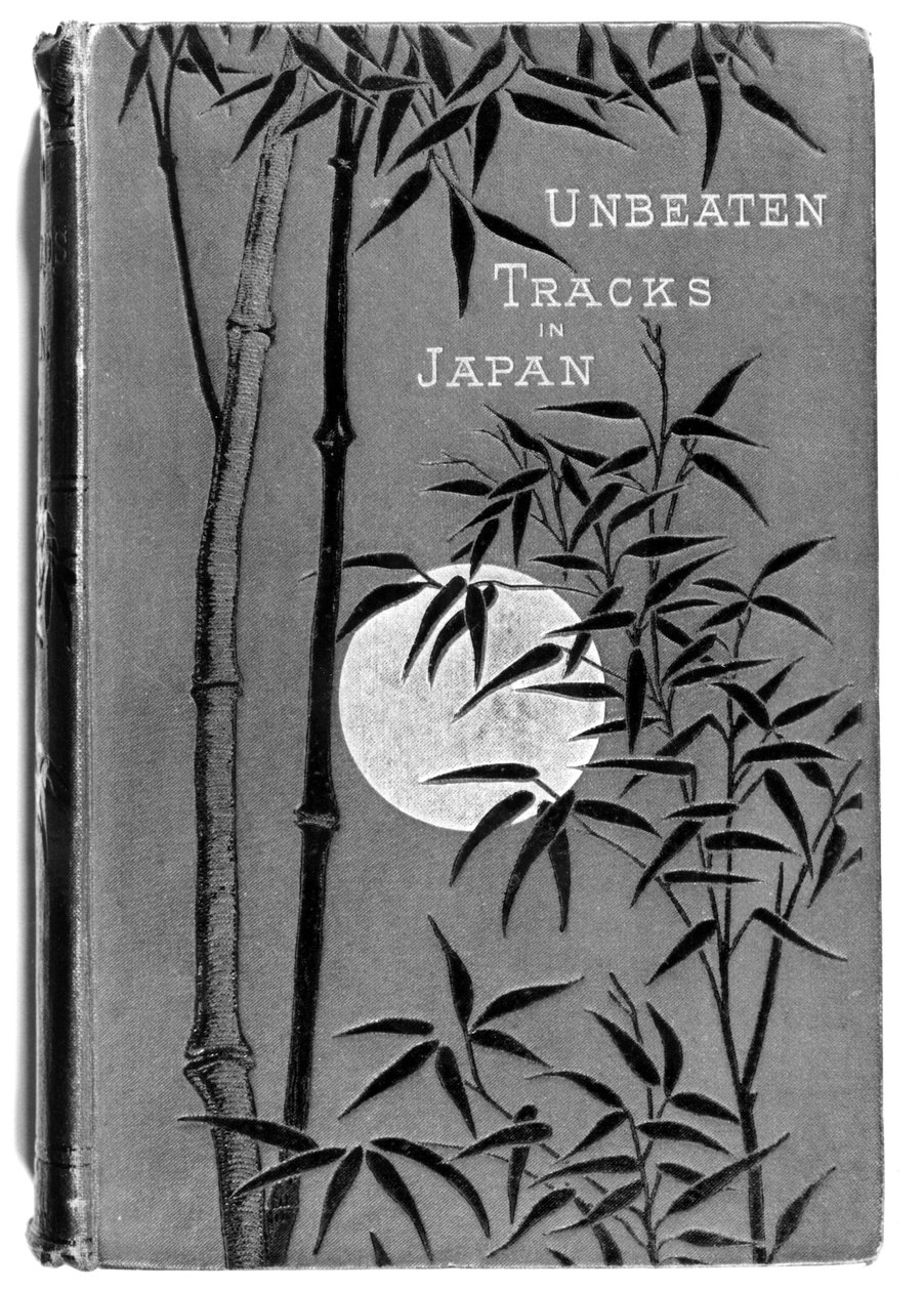 Isabella Birdin (1831-1904) Unbeaten Tracks in Japanin etukansi, ensimmäinen painos, julkaisija John Murray, 1880 tekijältä English School