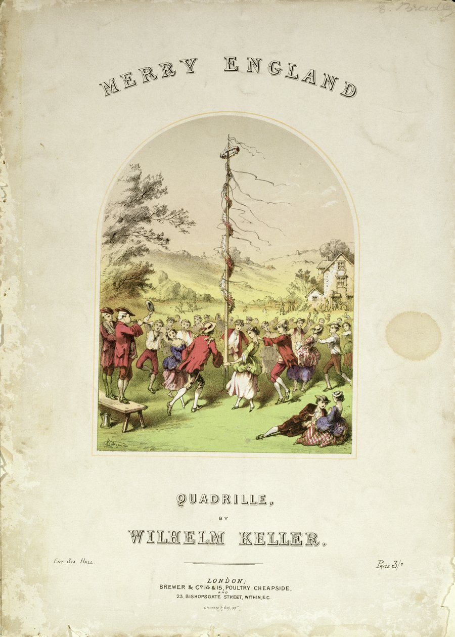 Wilhelm Kellerin quadrillen Merry Englandin musiikkikannen etukansi tekijältä English School