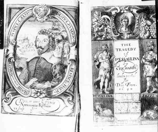 Nathanael Richardsin (fl.1630-40) Messallinan tragedian etukappale, pub. vuonna 1640 tekijältä English School