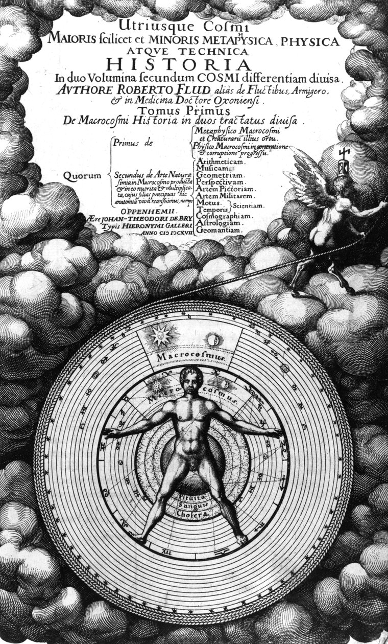 Robert Fluddin Utriusque Cosmi Historian etukappale, osa I, julkaistu vuonna 1617 tekijältä English School