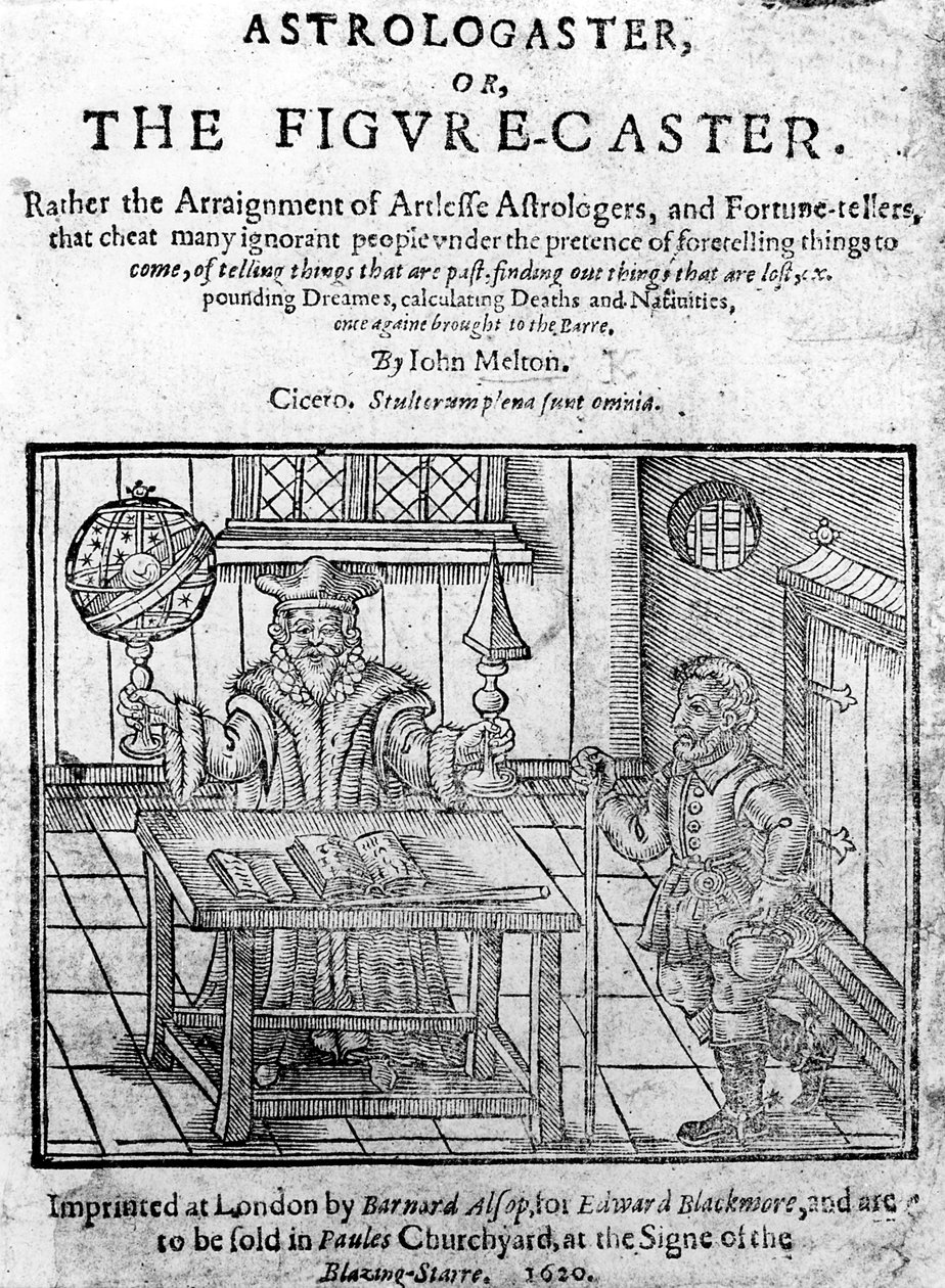 John Meltonin etukappale Astrologasteriin eli The Figure-Caster, julkaistu vuonna 1620 tekijältä English School