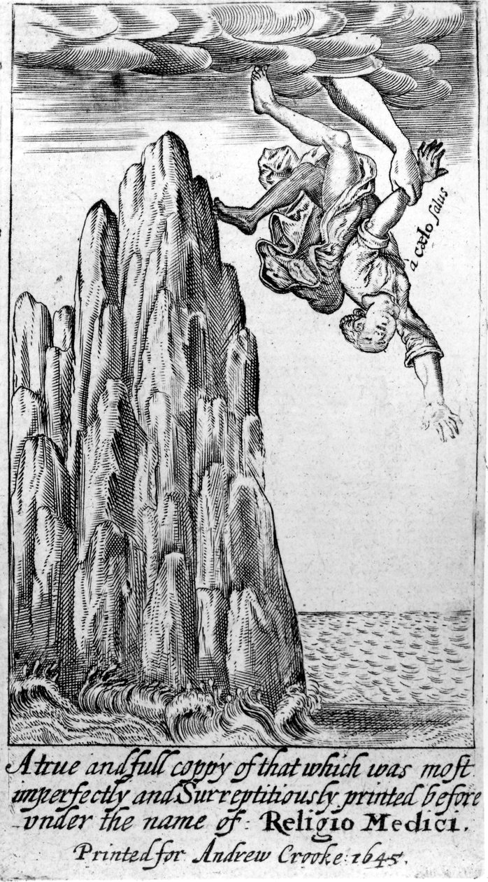 Sir Thomas Brownen etulevy Religio Mediciin, 1645 tekijältä English School