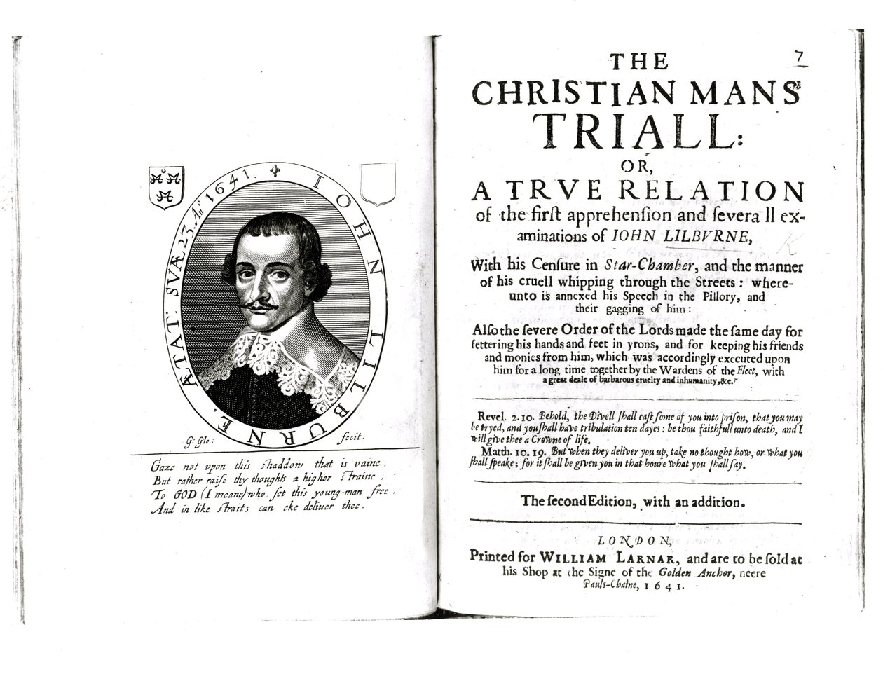 John Lilburnen (n. 1614–1657) esikuva Christian Mans -oikeudenkäynnille 1641 tekijältä English School